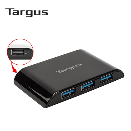 HUB USB TARGUS 4 PORT USB-A 3.0 AC ADAPTER BLACK (ACH119US)